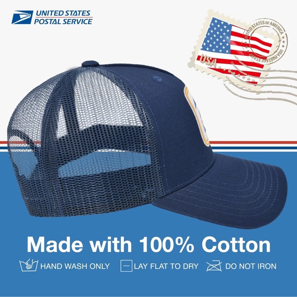 U.S. Mail Trucker Hat, USPS Eagle Embroidered Logo Adjustable Adult Snapback - Picture 5 of 5